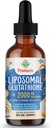 2000MG Liposomal Glutathione Flüssigkeit, 98% Absorption, Aktive Form L-Glutathione Ergänzung, Vegan freundlich, Leistungsstarke Antioxidante Komplex für Immunsystem, Aging Defense, Detox, 2 FL.OZ