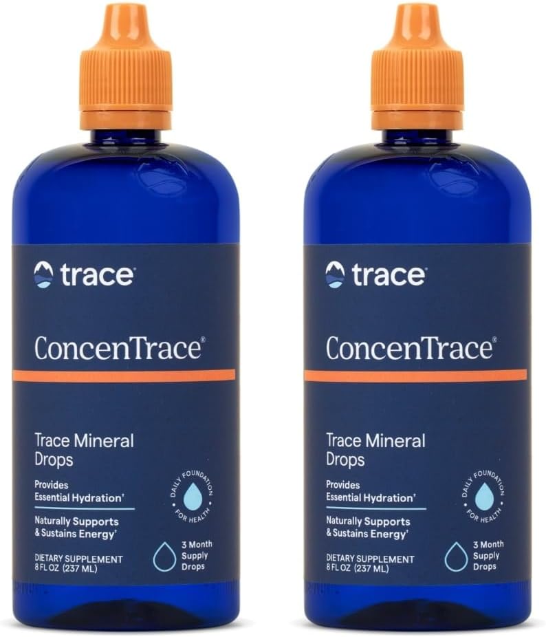 Trace Minerals ConcenTrace Trace Mineral Drops - Flüssige Ergänzung für Knochen & Gelenkunterstützung - Aids Hydration & Elektrolyt Restoration - Unflavored, 8 fl oz (192 Servierungen)
