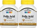 21ème siècle 800 mcg comprimés d'acide folique, assortis, 180 Compte (paquet de 2)