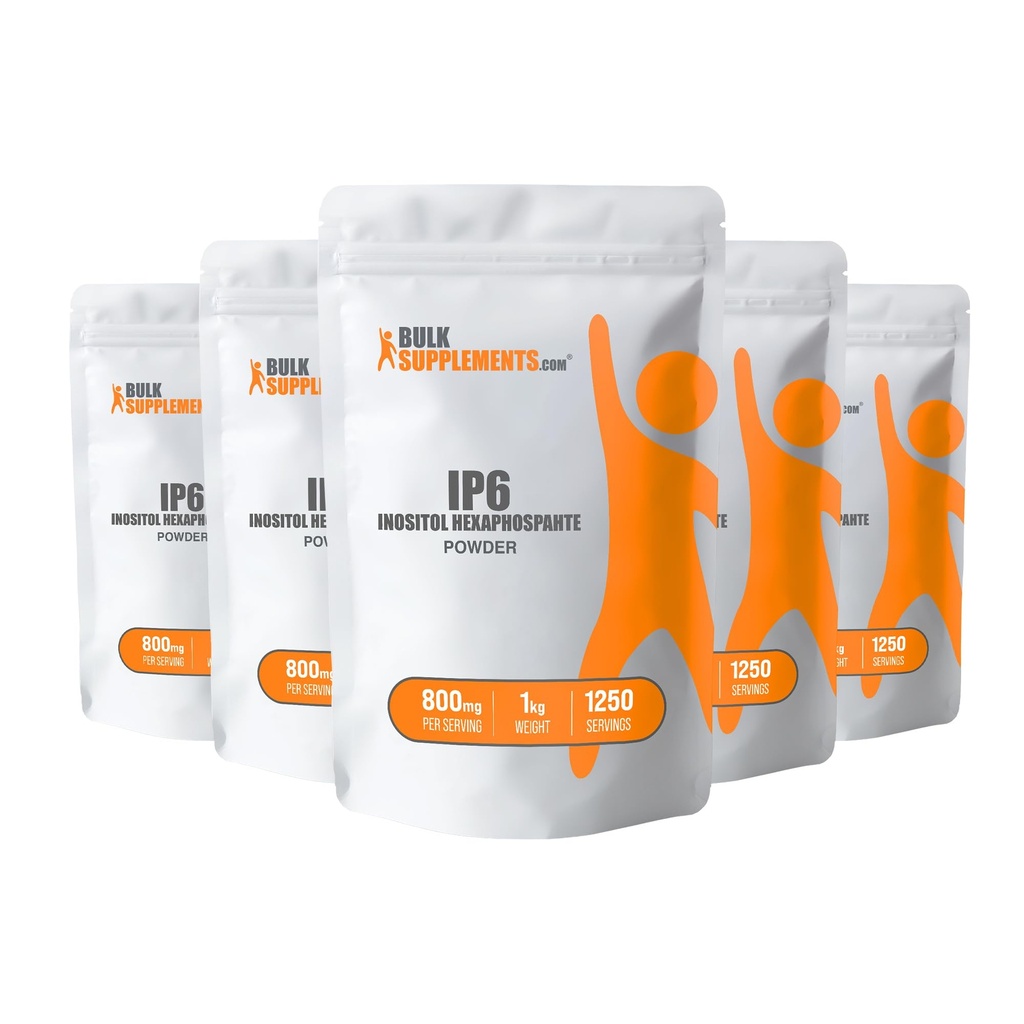 BulkSupplements.com Poudre IP6 - Inositol Hexaphosphate, Supplément IP6 - Supplément Inositol pour le support immunitaire, sans gluten, 800mg par portion, 5kg (11lbs) (paquet de 5)