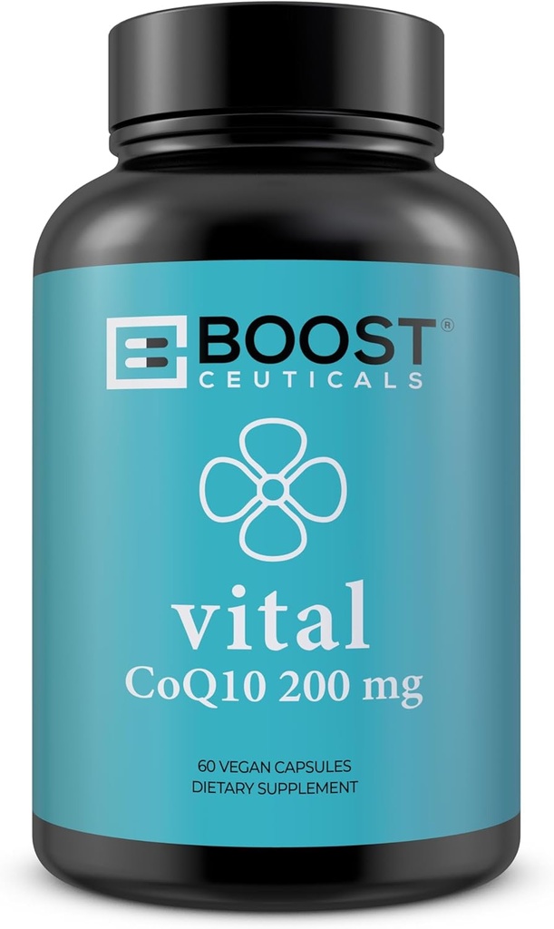 CoQ10 200mg | Hohe Absorption Coq10 mit Bioperine | Pure CoQ10 Vegan Non GMO | No Stearates No Gluten | 60 200 mg Kapseln