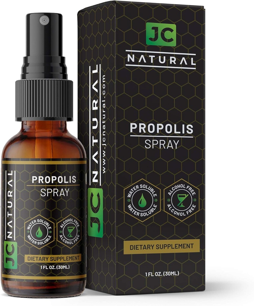Spray de gorge propolis - soluble dans l'eau, sans alcool. Lutte contre les organismes nuisibles, puissant antioxydant- 1 fl oz (30ml) par JC Natural x CGM Labs