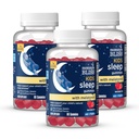 Mom's Bliss Kids Dormez avec de la mélatonine, soutenez votre processus de sommeil naturel, l'âge de 3 ans pour les adultes, Fraise Flavor, 1G de sucre, 60 Gummies (paquet de 3)