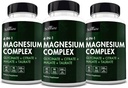 BioSchwartz Magnesium Complex Complement (3 Pack) 350mg Magnésium Glycinat Citrate Malate et Taurate par service pour les nerfs sains Muscles Heart Sommeil Support (Vegan, sans gluten, sans OGM)