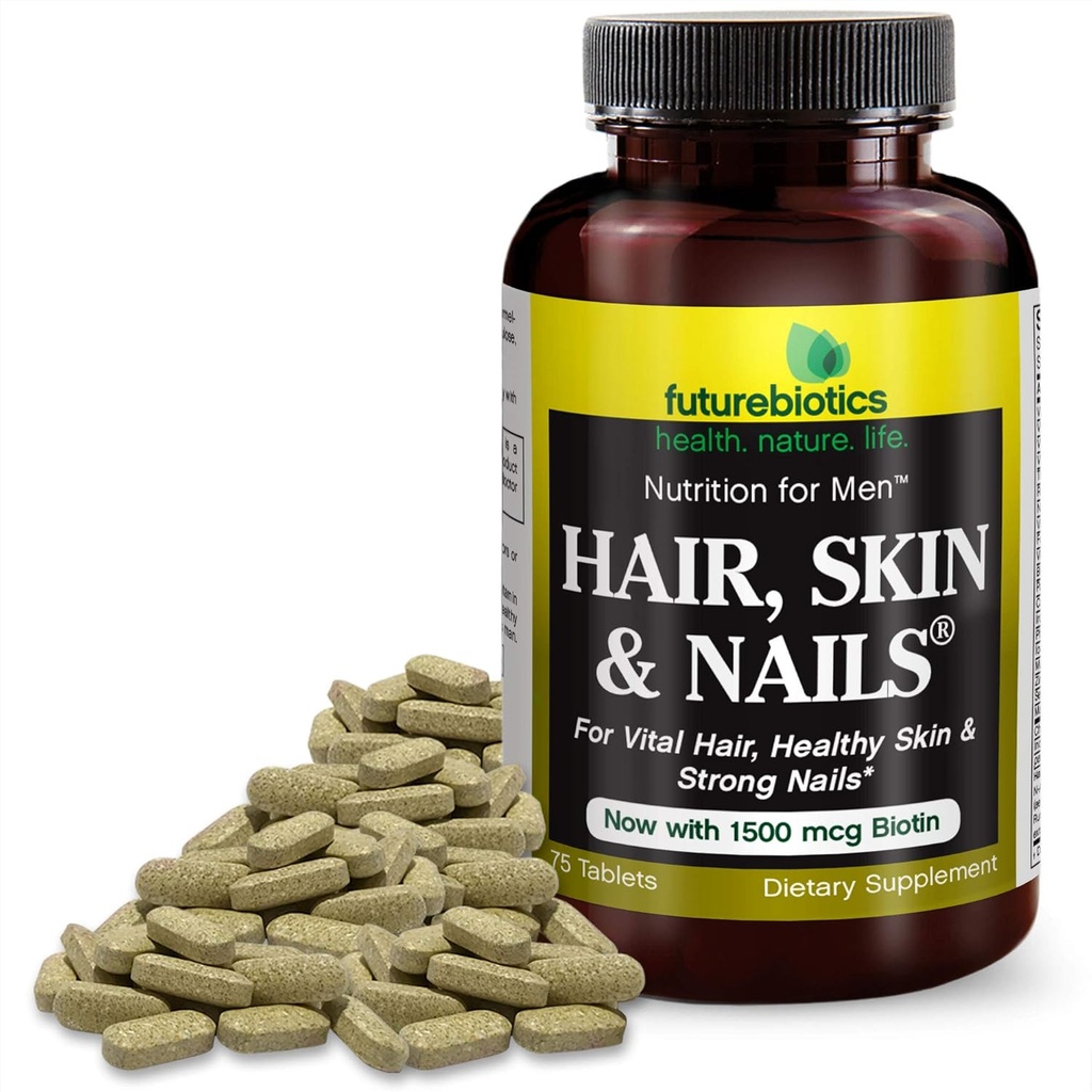 Futurebiotics ongles de peau de cheveux pour hommes comprimés, 75-Count