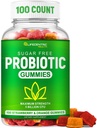 Probiotic Gummies für Erwachsene und Kinder Max Strength 5 Billion CFU | Organic Sugar Free Gummies for Digestive Health | 100 Count Vegan Gluten Free Chewable Probiotics Gummies für Männer Frauen und Kinder