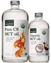 Natürliche Kraft Bio Pure C8 + Bio Vollspektrum MCT Öl – USDA Organic, Non GMO, 100% pure Coconut MCT – Keto, Paleo, Vegan und Kosher – 32 Oz & 16 Oz Glasflaschen