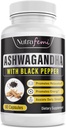 Bio Ashwagandha mit schwarzem Pfeffer für Imporved Absorption. Resistent gegen Stress, erhöht Energieniveaus & unterstützt Speichererweiterung- 650 Mg 60 Kapseln