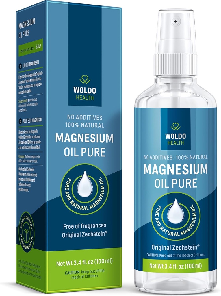 Magnesium Oil Spray Zechstein Chloride 3.4 Oz – Pure, Natural and with The Highest Concentration