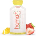 Huma Plus (Double Electrolytes) - Gel Chia Energy, Lémonade aux fraises, 24 Gels, 25mg Caféine - Stomach Friendly, Gels d'énergie alimentaire réelle