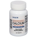 Major Oyster Shell Calcium mit Vitamin D3 500 mg / 5 mcg (200 IU) - Calcium Supplement - 60 Tabletten