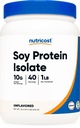 Poudre Isolée de protéines de soja Nutricost, 1 LB Non aromatisée - 10 grammes de protéines par portion, végétalien, sans OGM et sans gluten