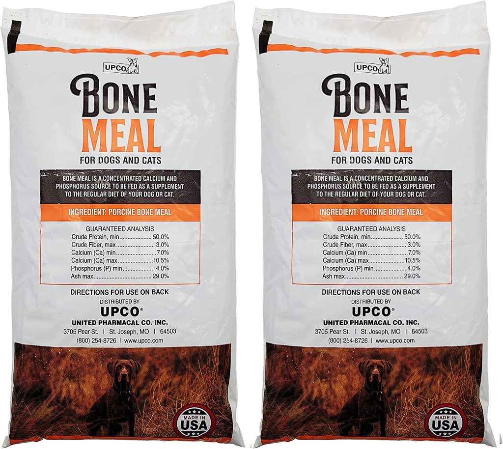 Knochen Meal gedämpftes Pulver für Hunde und Katzen 2 Packung insgesamt 2 Pfund von Upco Knochenmehl Made in USA
