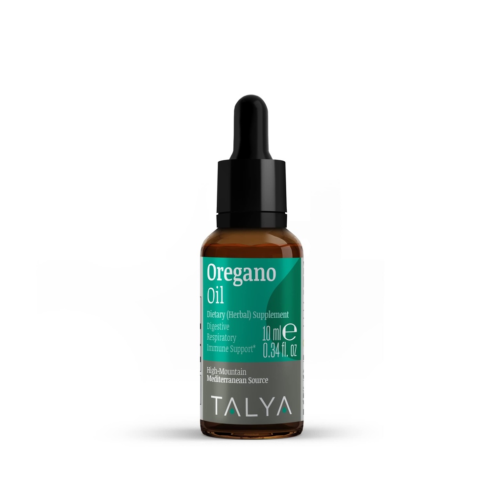TALYA Oregano Öl 0.34 fl.oz | Öl von Oregano Flüssigkeit | Immununterstützung, hohe Carvacrol, Verdauungsgesundheit | Non-GMO | Vegan | Mittelmeer Oregano