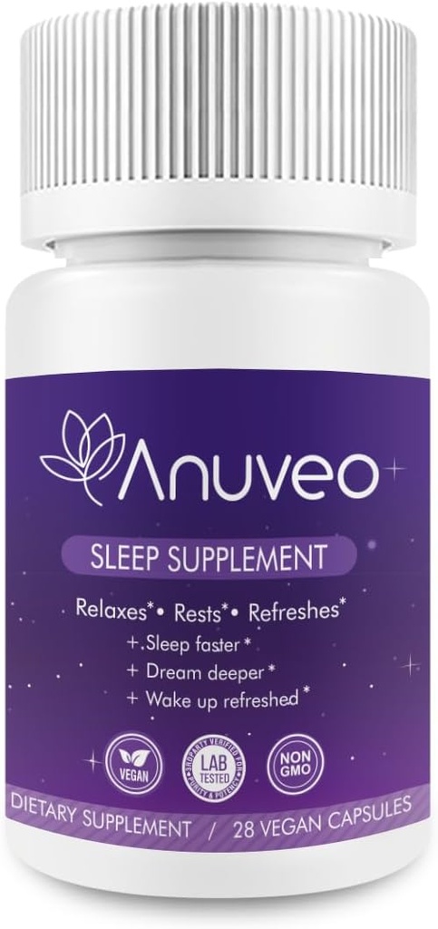 Natürliche Schlafhilfe | Non-Habit Forming | Kräuter Schlaf Ergänzung für besseren Schlaf mit Valerian, Melatonin, Magnesium und Ashwagandha | Schlaftabletten für Erwachsene (28 Vegan Kapseln)