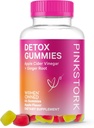 Pink Stork Detox Gummis, Apfelessig Gummis mit Inder helfen Bloating, Gut Health and Digestion, Kaubare ACV Gummis - 44 Count, 1 Packung, 0,3 Pfund