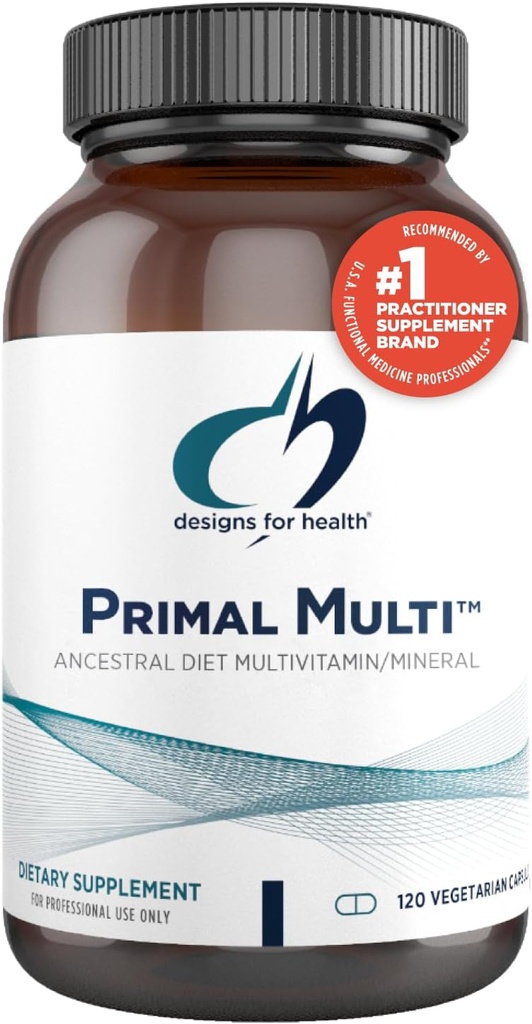 Conceptions pour la santé Primal Multi - Paléo-Amis Multivitamine Supplément avec Folate, Tocotriénols, Lutéine + Graines de Brocoli, Imune Soutien Vitamines D (2000 UI), C + Zinc (120 Capsules)