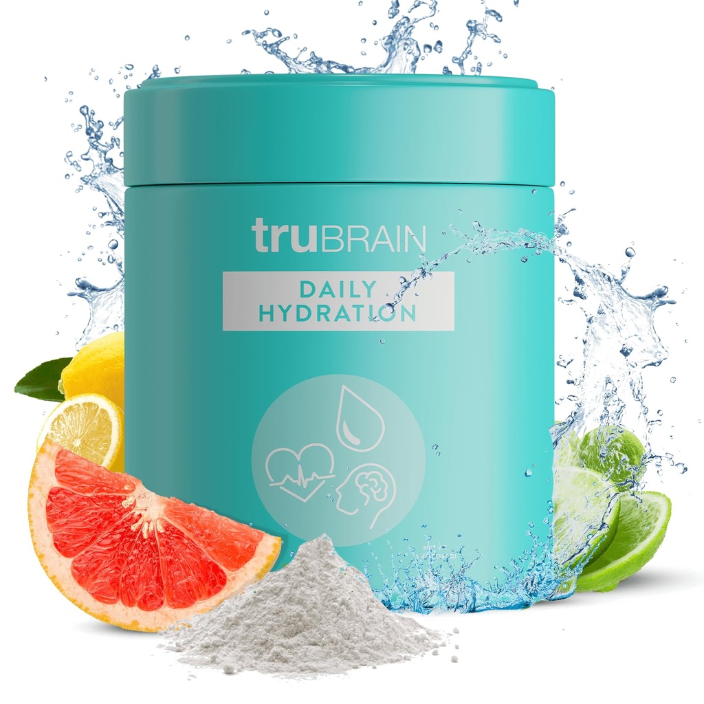 TruBrain Daily Hydration - Verbessern Sie Fokus und Energie mit Elektrolyt-Rich-Ergänzung. Bleiben Sie Hydrated & Alert!