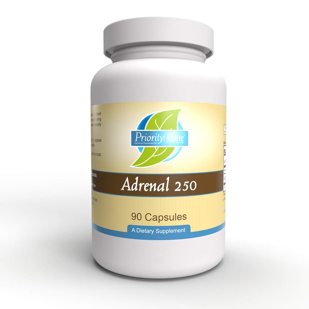 Priorité 1 Vitamines Adrénales 250mg 90 Capsules Soutien adrénal