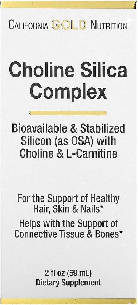 California Gold Nutrition Choline Silica Complex, Bioverfügbar & Stabilisiertes Silikon mit Choline & L-Carnitin, 2 fl oz (59 ml)