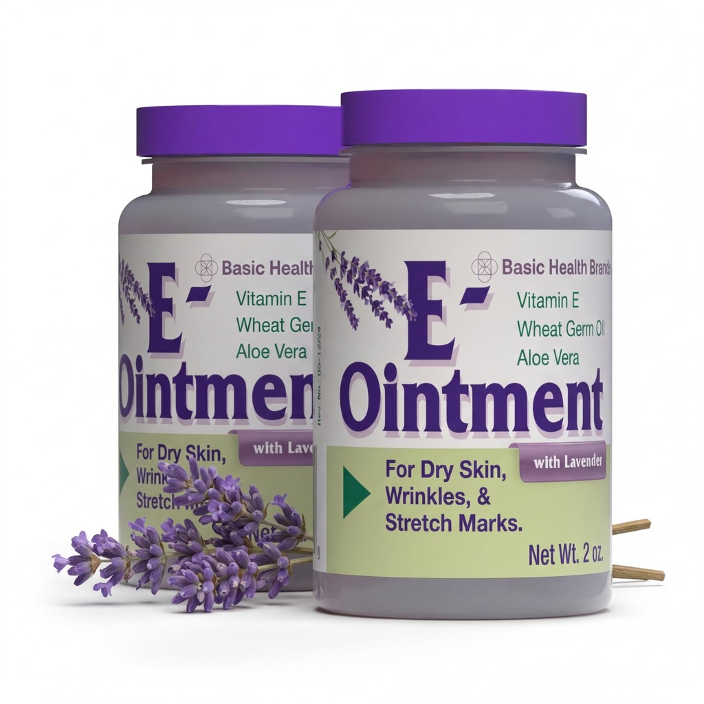 Grundmarken - Vitamin E Salbe mit Lavender - 2oz - Moisture Enhancing - 2-Pack