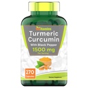 tnvitamine Turmeric Curcumin Kapseln mit schwarzem Pfeffer | 1500 MG - 270 Kapseln | Bulk Size - 3 Monate Versorgung! | Golden Turmeric Curcumin Supplement mit schwarzem Pfeffer | Non-GMO | Produziert in den USA