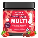 Llama Naturals Kids Multivitamin Gummis, Vegan, Bio mit Vitamin D, C & K, Kleinkind Real Fruit Gummy Vitamins, Kaubare Ergänzung, Ganzes Essen Multivitamin, Ohne Zusatz von Zuckerrohr, Erdbeere, 90 Ct