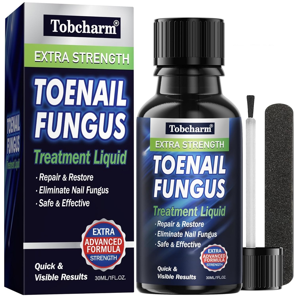 Traitement des champignons des Toenail Tobcharm Extra Strength, traitement des champignons des ongles pour les Toenail, traitement des ongles de champignons, traitement des champignons des ongles pour les ongles (1oz)