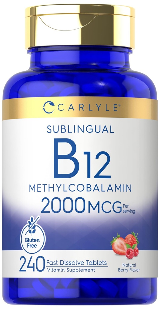 Carlyle B12 Vitamine 2000 mcg. 240 Comprimés dissolvants rapides.