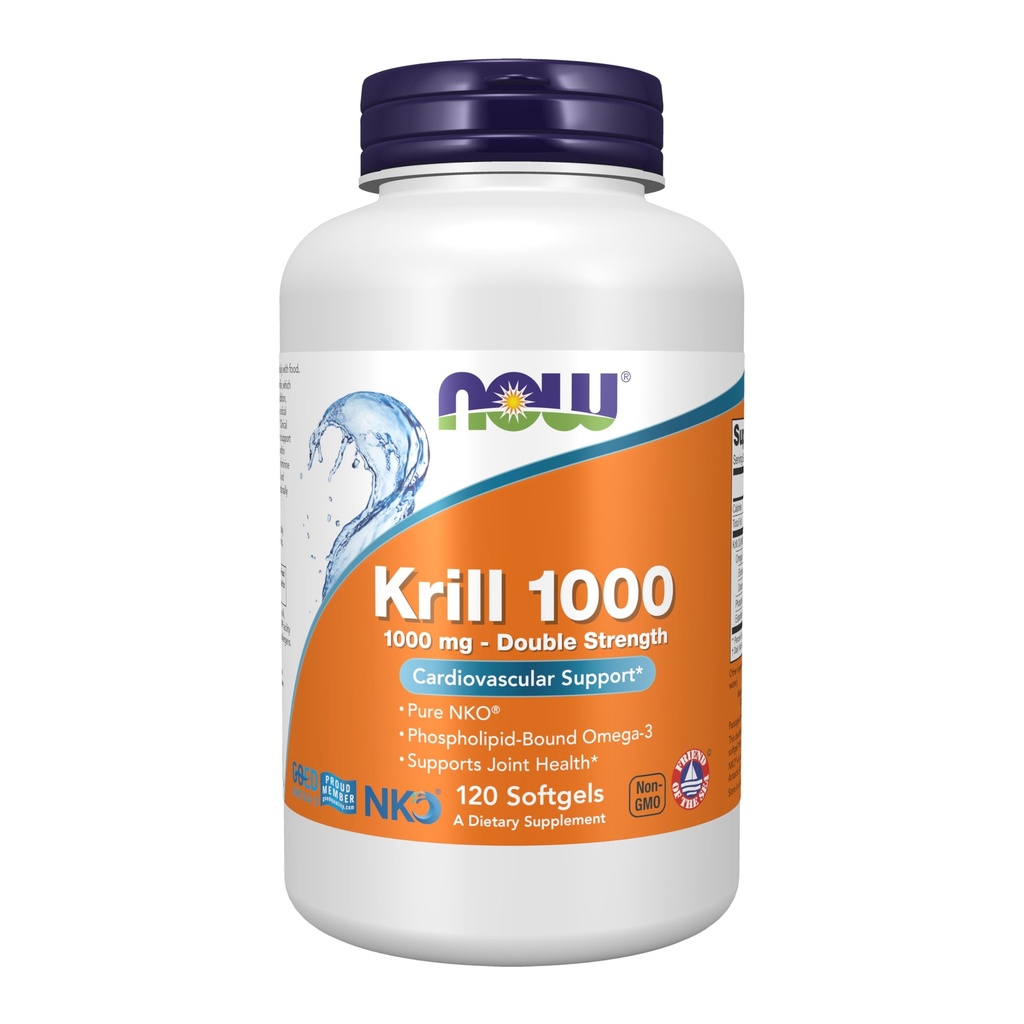 JETZT Nahrungsergänzungsmittel, Neptune Krill, Doppelstärke 1000 mg, Phospholipid-Bound Omega-3, 120 Softgels