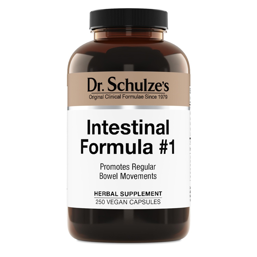 Dr. Schulze's Darmformel #1 - Bowel Movement Supplement for Colon Health Support - Bloating & Constipation Aid - Darmreiniger - All-Natural - Pflanzenbasiert - Vegan - 250 Count