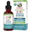 MaryRuth Organics Kids Brain Supplements für Gedächtnis und Fokus, USDA Organic Drops mit Ginkgo Biloba, Rhodiola Root & Licorice Root, Focus & Attention, Calm, Vegan, Non-GMO, Gluten Free, 30 Servierungen