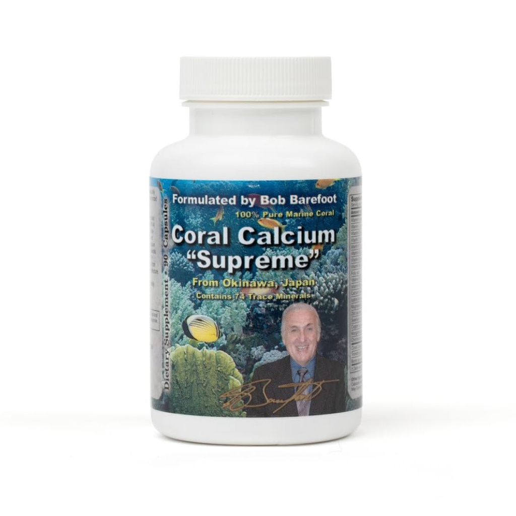 Bobs Best Coral Calcium Supreme I 100% Pure Marine Coral, 74 Trace Minerals I 90 Capsules, Pack de 1