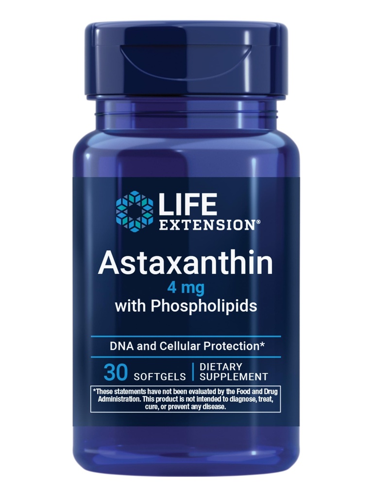 Lebensverlängerung Astaxanthin mit Phospholipiden – Antioxidantienunterstützung, Augengesundheit – Algae-Derived – Glutenfrei, Non-GMO – 30 Softgels
