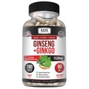 Kaya Naturals Red Panax Ginseng + Ginkgo Biloba - Nootropic Brain Supplement - Kognitive und Konzentration Unterstützung - Brain Booster, Fokus und Memory Supplement - 180 Kapseln