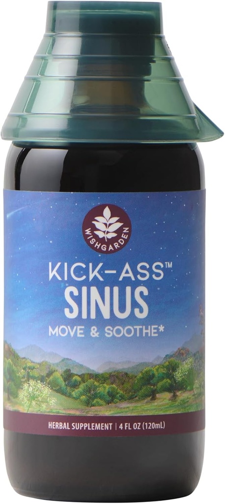 WishGarden Kräuter Kick-Ass Sinus - Herbal Sinus Relief, Sinus Congestion Relief und Sinus Druck Relief für Erwachsene, Natürliche Sinus Relief und Sinus Decongestant, All Season Sinus Support, 4oz