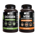 PURE ORIGINAL INGREDIENTS Diosmin und MSM Bundle, 365 Kapseln Jeder, kein Magnesium oder Reisfüller, Immer rein