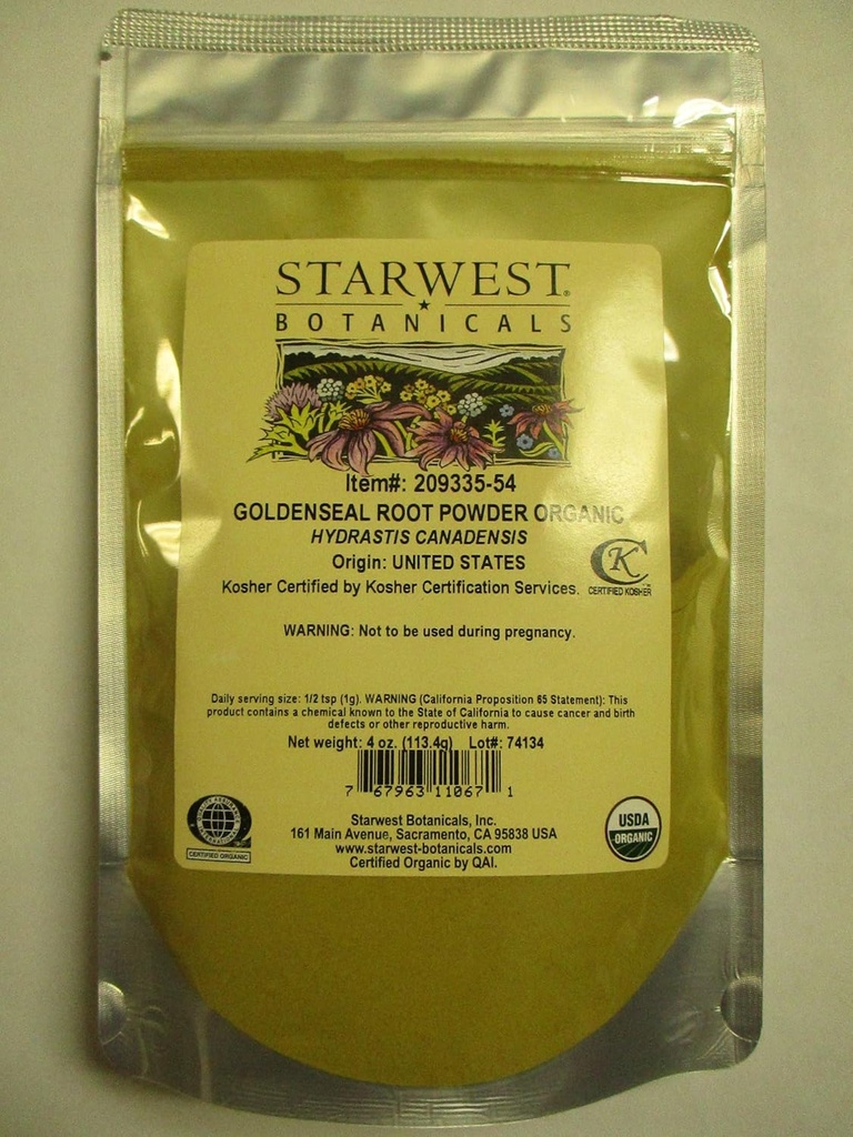 Starwest Botanicals Poudre de racine de seigle d'or biologique, 4 onces