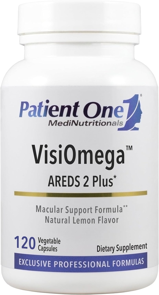 Patient One VisiOmega | unterstützt Augengesundheit* | AREDS 2 Vitamin-, Mineral- und Antioxidantienergänzung Plus Omega 3 Fischöl und mehr | 120 Kapseln