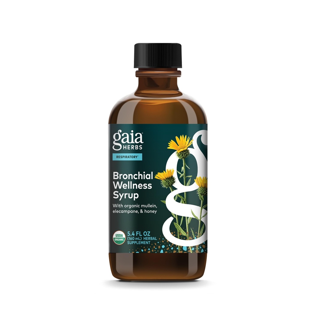 Gaia Herbs Bronchial Wellness Syrup - Immununterstützungs-Ergänzung zu helfen halten Lung Gesundheit und helfen, Komfort für okziale Sore Throat - 5.4 Fl Oz (bis zu 32-Tage Versorgung)