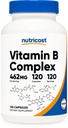 Nutricost High Potency Vitamin B Complex 462mg, 120 Kapseln - mit Vitamin C - Energy Complex