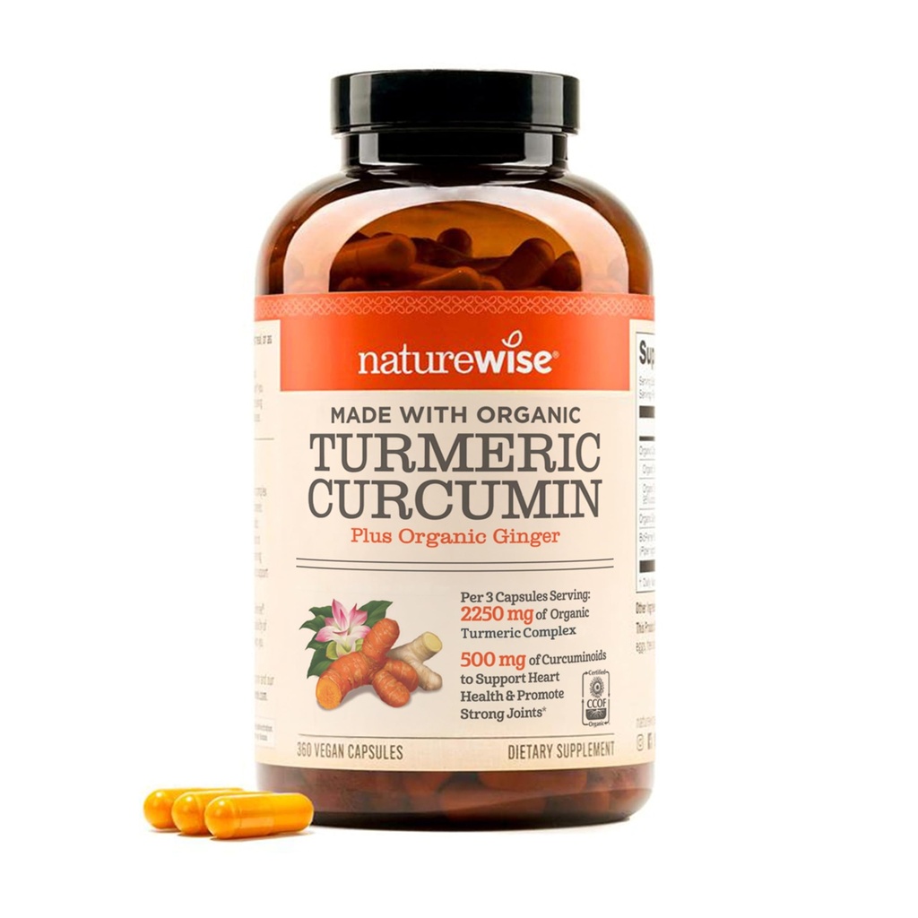 NatureWise Curcumin Turmeric 2250mg - 95% Curcuminoide & BioPerine Black Pepper Extract for Advanced Absorption - Daily Joint and Immune Health Support - Vegan, Non-GMO, 360 Count[120-Day Supply]