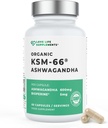 Love Life Supplements Organic Ashwagandha KSM-66®, 2 Monate Versorgung - 60 Kapseln, hohe Festigkeit 600mg pro Kapsel, 5% Withanolides, Bioperine® für erhöhte Absorption, Zero Fillers, Lab Tested