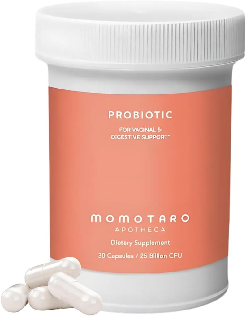 MOMOTARO APOTHECA Organic Probiotics for Women Vaginal & Digestive Supplement, 25 Billion CFU - Prebiotics & Lactobacillus Blend Supplements - Feminine Healthy Vaginal Odor & Flora - 30 Kapseln