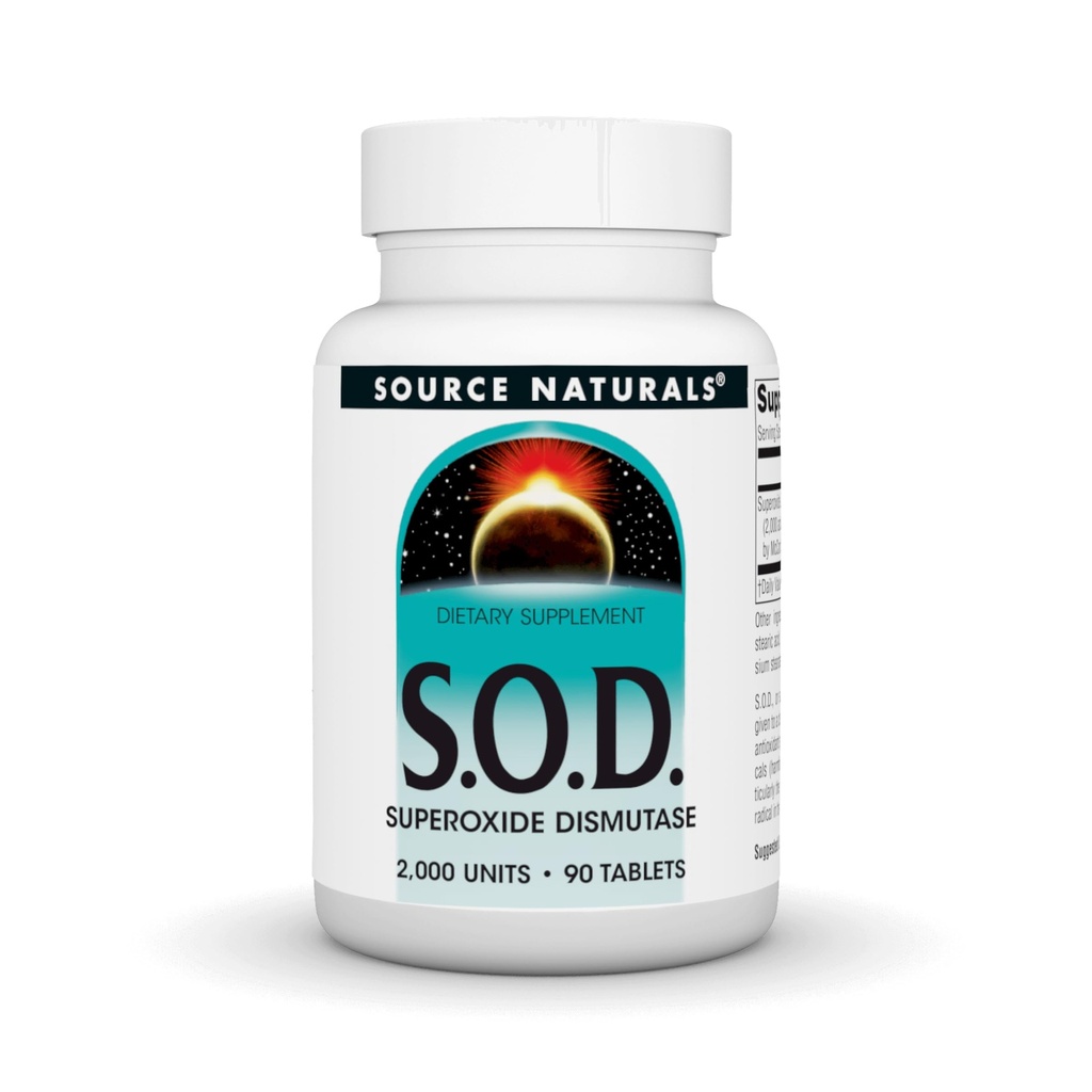 Source Naturals S-O-D, Superoxyde Dismutase - Supplément alimentaire - 90 comprimés
