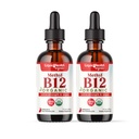 LIQUIDHEALTH USDA Organic Methyl Vitamin B12 Methylcobalamin Flüssigkeitstropfen mit Tart Cherry Juice - Boost Energy, Immununterstützung, Verbesserung der Gedächtnis & Konzentration - USA Made, Vegan, Non-GMO (2 Pack)