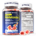 2 Pack Sugar Free Melatonin Gummies 10mg 20mg Magnesium Glycinate Melatonin für Erwachsene, Ashwagandha, L-Theanin, B6, B12, Zitronenbalsam und Kamille für tiefe Entspannung, Antioxidans, Vegan, 120 Tage