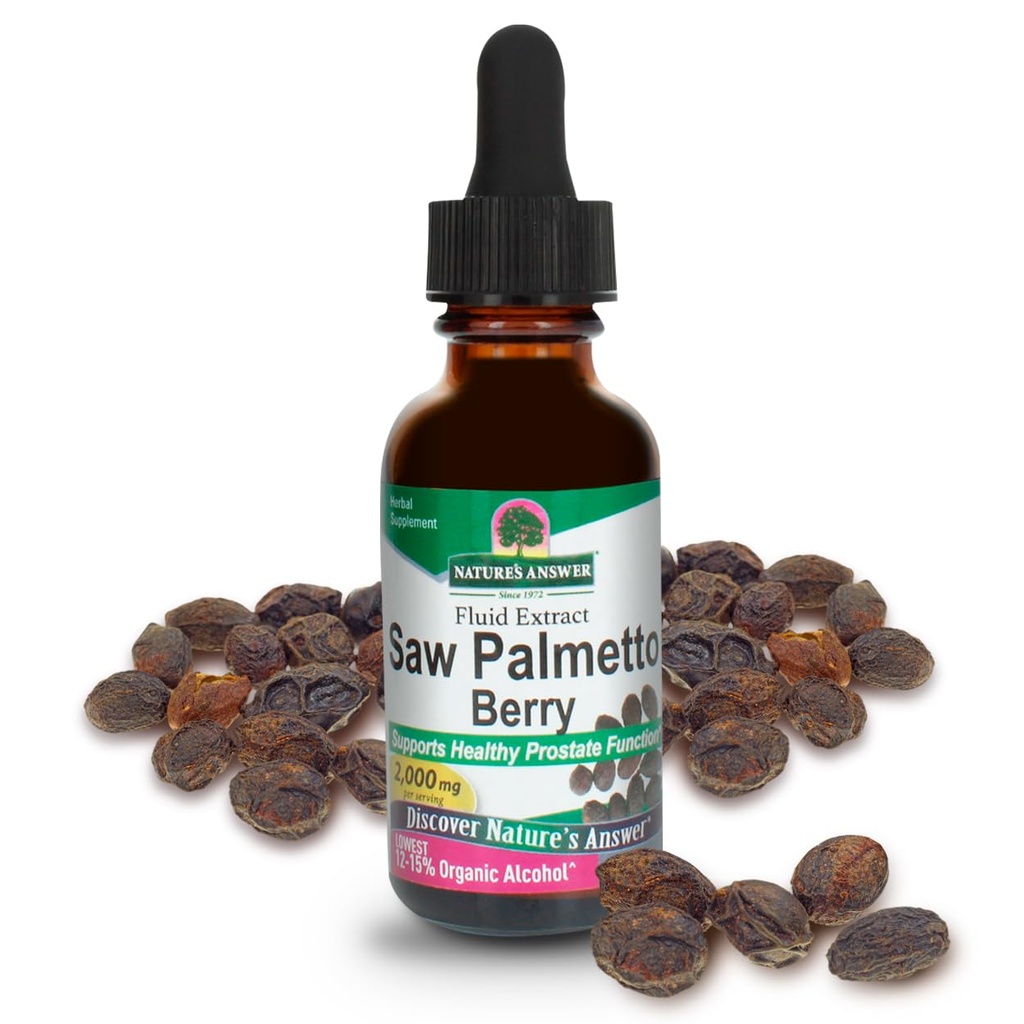 Nature's Answer Saw Palmetto Berry Extrakt Kräuterergänzung mit Bio-Alkohol, 1-Fluid Unnce | Unterstützt Prostata Gesundheit | Minimieren Haarausfall | hält gesunde Blase