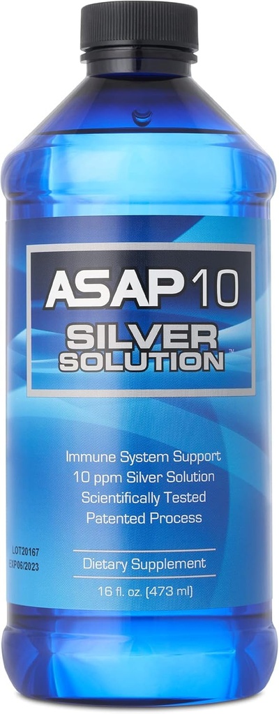 American Biotech Labs - ASAP 10 Silver Solution - Immunsystem-Unterstützung, 10 ppm Silver Solution Diät-Ergänzung - 16 fl. oz.