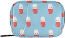 Naanle niedliche rosa Pille Box 7 Tage Case Tasche Reise Organizer mit Reißverschluss Tragbare wöchentliche Kompakte Größe für Vitamin-Ergänzung Halter Ein Cartoon Blau 4.6 x 3.14 x 1.88 Zoll 0,12 Kilogramm
